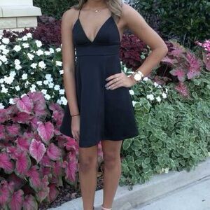 Showpo Black Spaghetti Strap Mini Dress